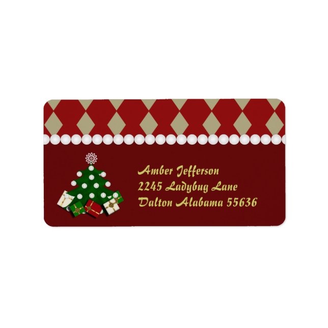 Christmas Tree Address Stickers (Front)