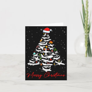 Christmas Tree Airplanes Lots Merry Christmas Men  Card