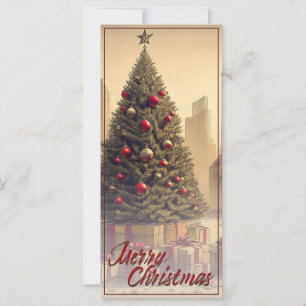 Christmas Tree Amid Ruins Merry Christmas