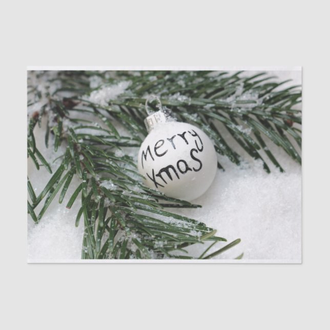 Christmas Tree And Ball Tissue Paper (Front)