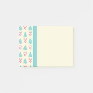 Christmas Tree And Bauble Pattern Pastel Colours Post-it Notes