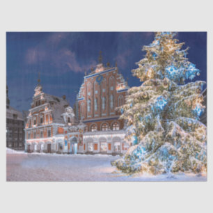 Christmas tree and Blackheads house in Riga Tissue Paper
