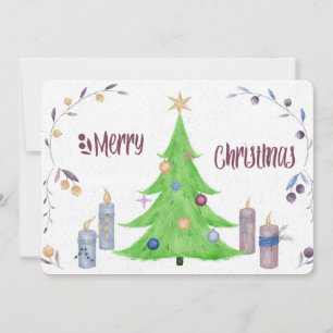 Christmas Tree and Candles Holiday Card