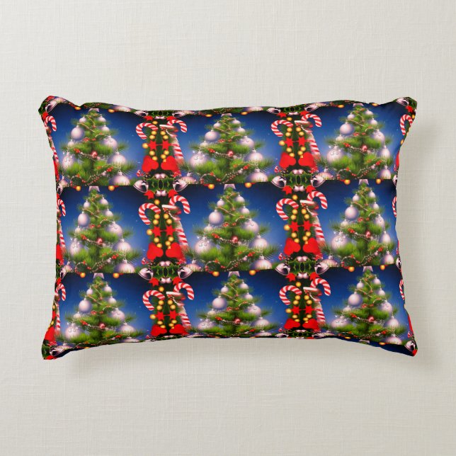 Christmas Tree and Candy Decorative Accent Pillow (Front)
