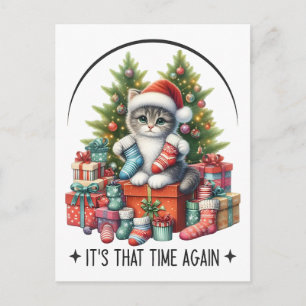 Christmas Tree And Cat 2025  Postcard