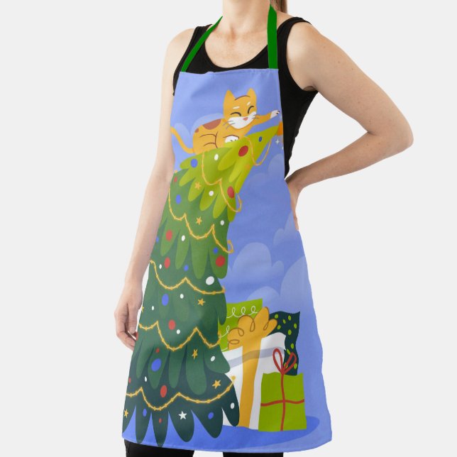 Christmas Tree and Cat Apron (Insitu)
