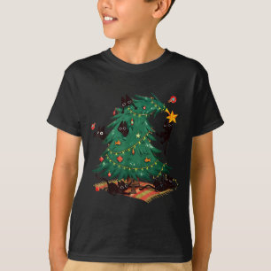 Christmas Tree And Cat Cute Christmas Cat Lover  T-Shirt