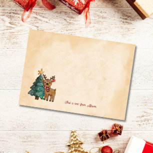 Christmas Tree and Deer Custom Saying Post-it Notes