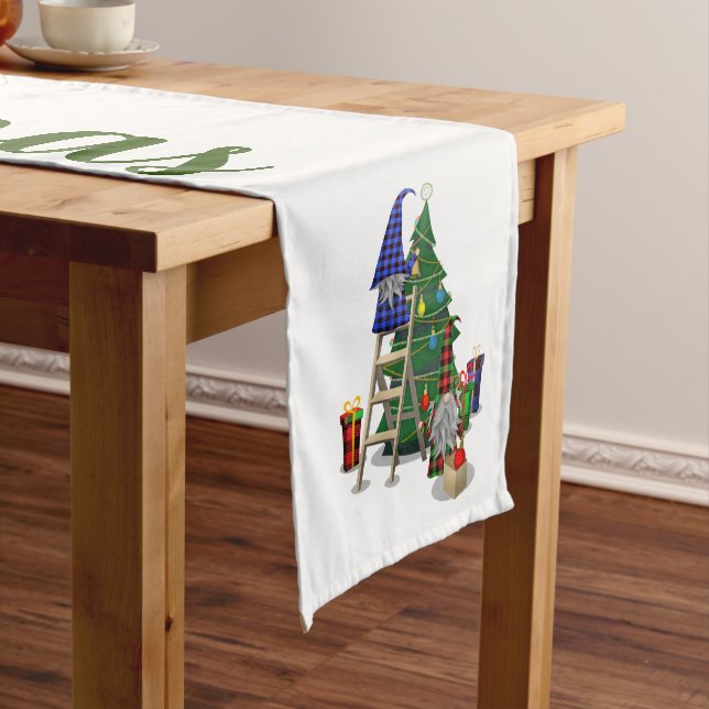 Christmas Tree and Elves Long Table Runner (In Situ)