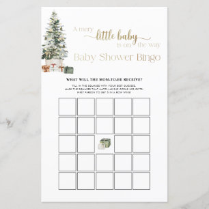 Christmas Tree And Gifts Baby Shower Game Bingo