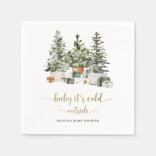 Christmas Tree And Gifts Baby Shower Paper Napkin
