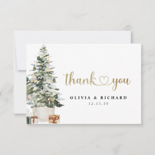 Christmas Tree And Gifts Baby Shower Thank You Card