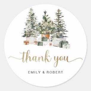 Christmas Tree And Gifts Bridal Shower Classic Round Sticker