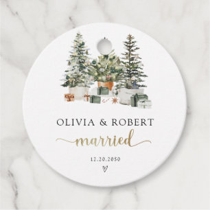 Christmas Tree And Gifts Bridal Shower Gift Tag