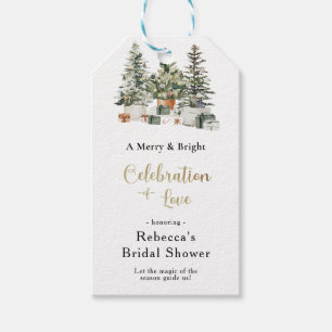 Christmas Tree And Gifts Bridal Shower Gift Tags