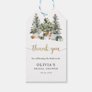 Christmas Tree And Gifts Bridal Shower Gift Tags