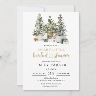 Christmas Tree And Gifts Bridal Shower Invitation