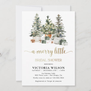 Christmas Tree And Gifts Bridal Shower Invitation