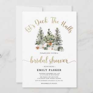 Christmas Tree And Gifts Bridal Shower Invitation