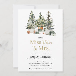Christmas Tree And Gifts Bridal Shower Invitation