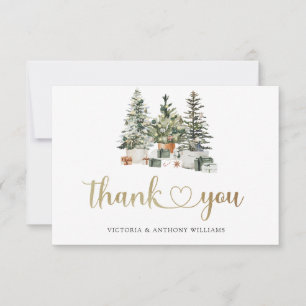 Christmas Tree And Gifts Bridal Shower Thank You Card