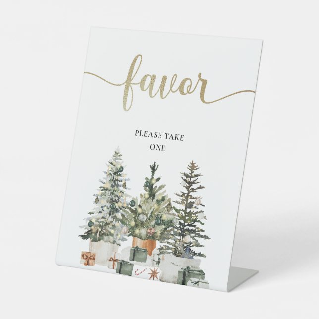 Christmas Tree And Gifts Favour Sign (Front)