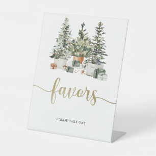 Christmas Tree And Gifts Favours Sign