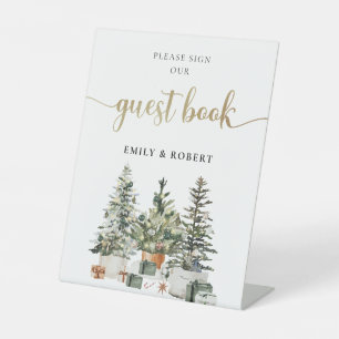 Christmas Tree And Gifts Guest Book Sign