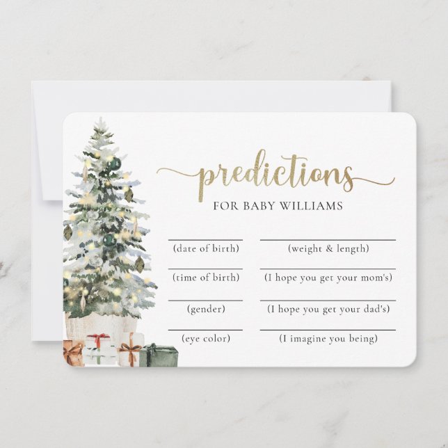 Christmas Tree And Gifts Predictions Card (Front)