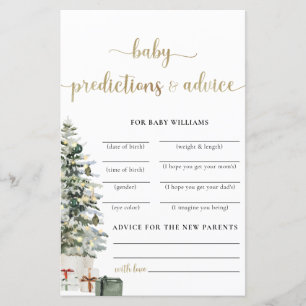 Christmas Tree And Gifts Predictions Card