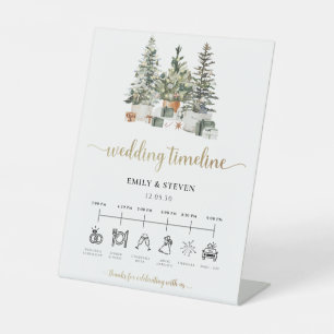 Christmas Tree And Gifts Timeline Sign