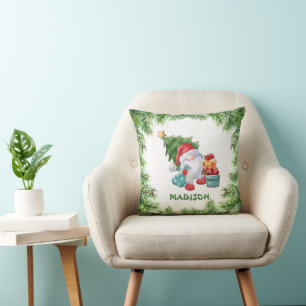 Christmas Tree and Gnome  Cushion