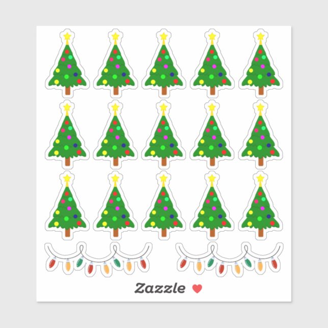 Christmas Tree and Lights Stickers,Holiday Planner (Sheet)