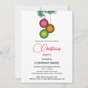 Christmas Tree and Mistletoe Decorations Corporate Invitation