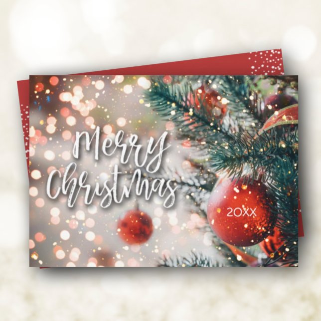 Christmas Tree and Ornaments Holiday Greeting Card (Creator Uploaded)