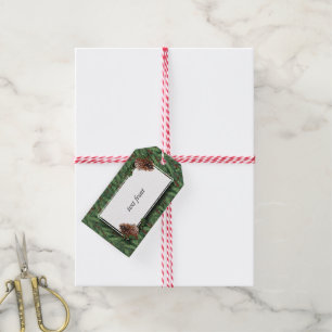 Christmas Tree and Pine Cones Christmas Gift Tags