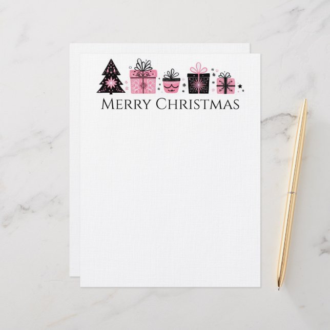 Christmas Tree and Presents Letterhead (Front/Back In Situ)