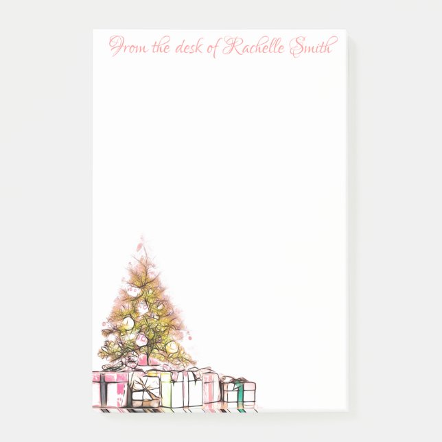 Christmas Tree and Presents Post-it Notes (Front)