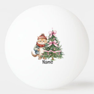Christmas Tree and Santa Cat for Player Ping Pong Ball