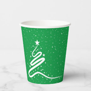 Christmas Tree and Snowfall Paper Cups