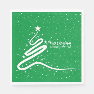 Christmas Tree and Snowfall Paper Napkins