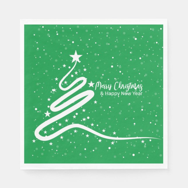 Christmas Tree and Snowfall  Paper Napkins  (Front)