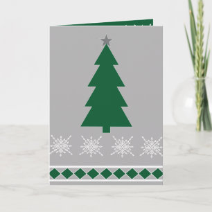 Christmas Tree and Snowflakes Pattern, Card