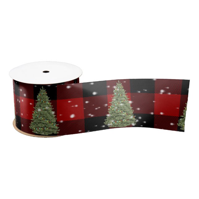Christmas Tree and Snowflakes Satin Ribbon (Spool)