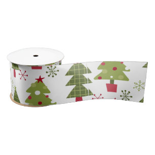 Christmas Tree and Snowflakes Satin Ribbon
