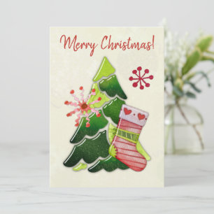Christmas Tree and Stocking Whimsey Card