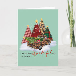 Christmas Tree and Truck Design Holiday Card