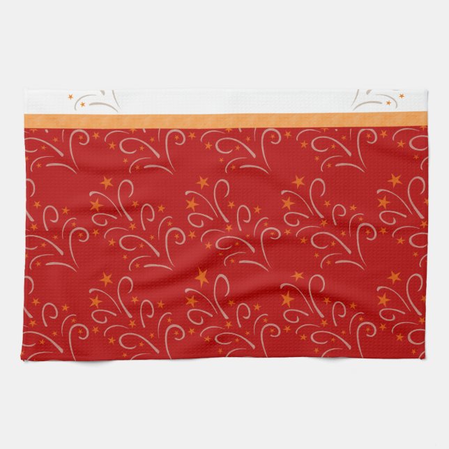Christmas Tree Art Design Tea Towel (Horizontal)