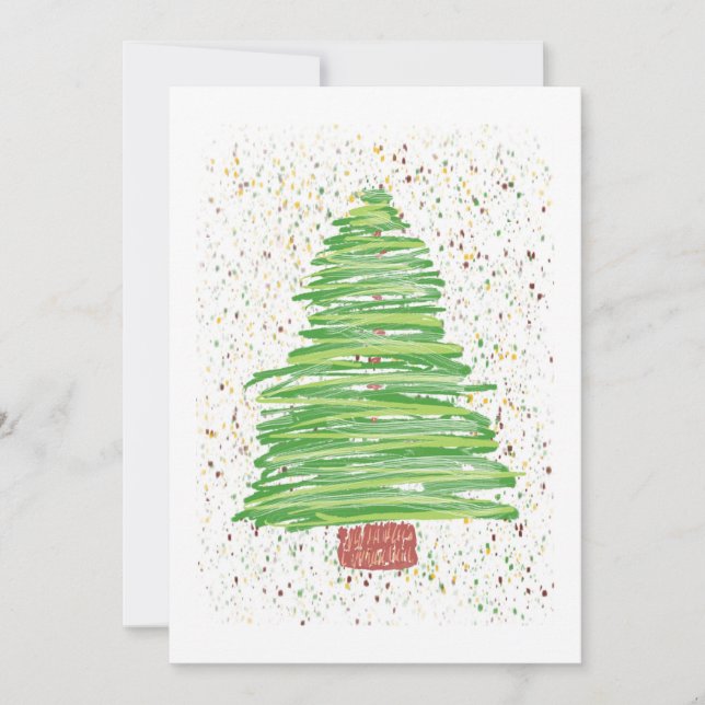 Christmas Tree Art Holiday Card (Front)