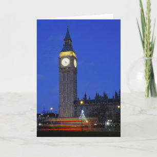 Christmas Tree at "Big Ben",Westminster, London UK Card